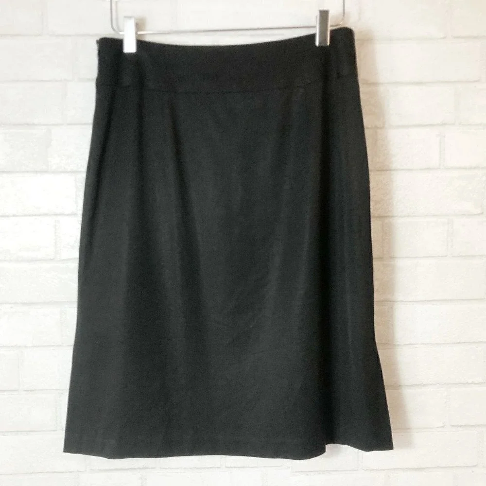 Banana Republic Wool Blend Essential Pencil Black Midi Stretch‎ Skirt Size 6